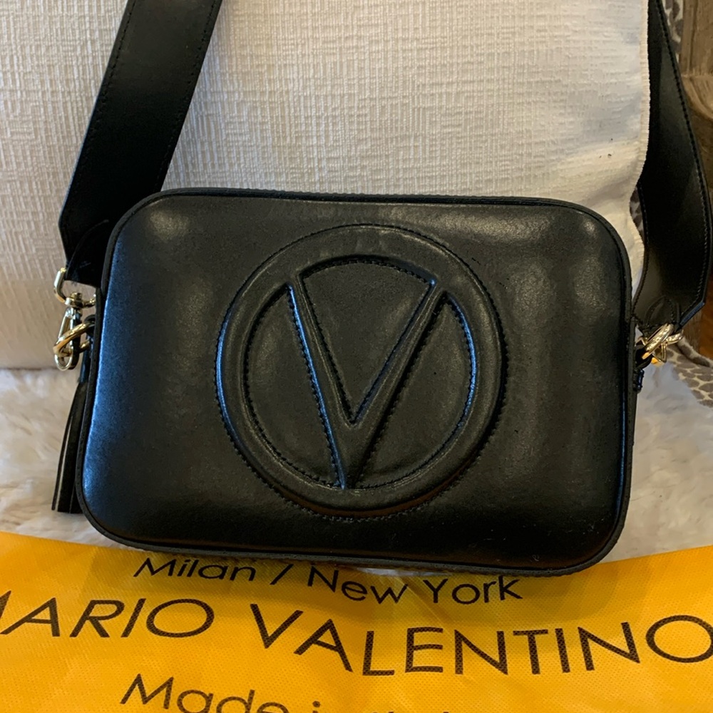Mario Valentino, black shoulder bag.